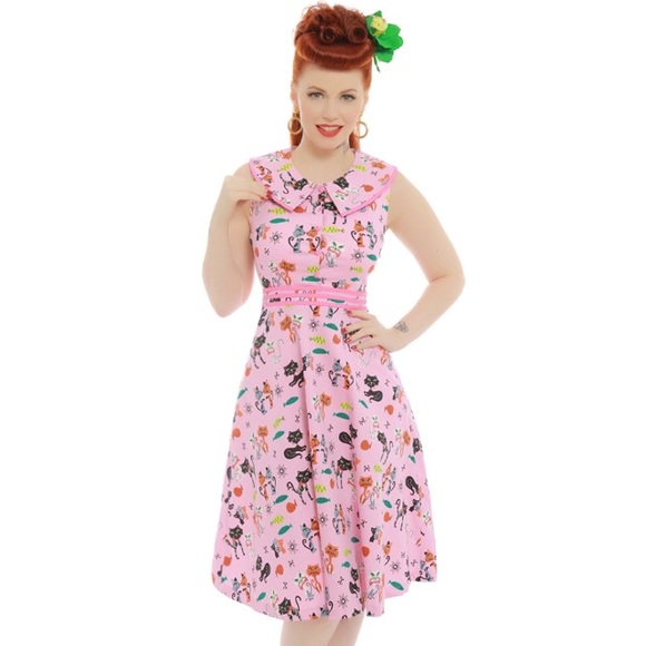 Lindy Bop Dresses Lindy Bop Oona Pink Cat Swing Dress Poshmark